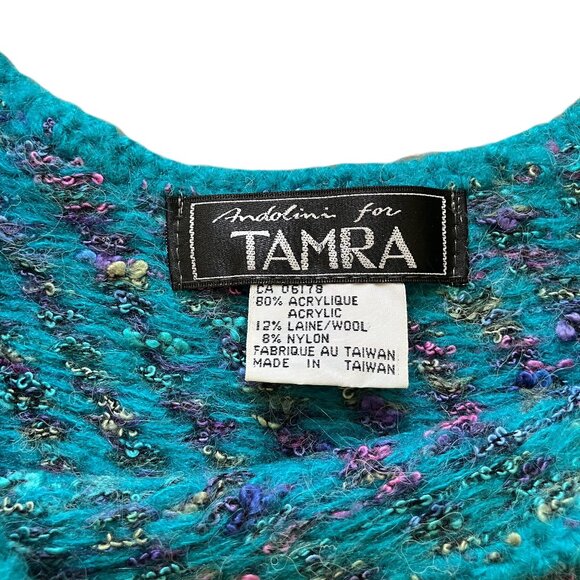 Andolini for Tamra Boucle Knit Sweater Vest Top Wide Armhole Vintage 80s Sm-Lg - Picture 7 of 8